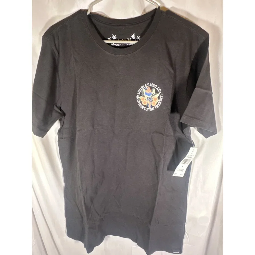 Hurley Men's Everyday Washed Parrot Short Sleeve T-Shirt, Black, Size M, NWT - Picture 2 of 5